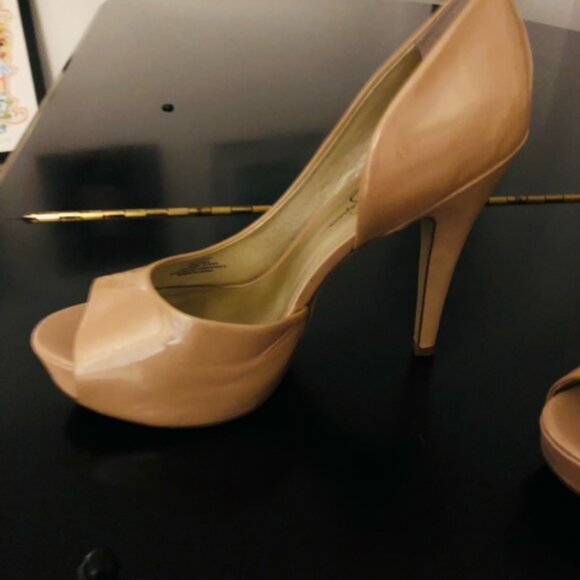 4-inch Platform Heel Open Toe Powder by JS Size 8.5M - Just Add Party Dress - Picture 7 of 15